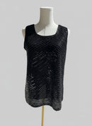 Gardy Black Sequin Chevron Tank-3343