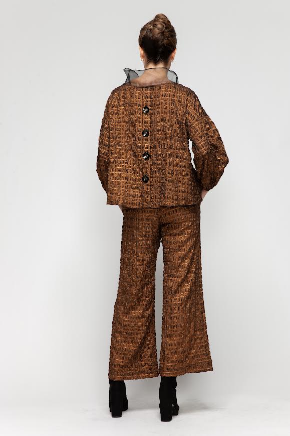 IC Collection Chiffon Asymmetrical Collar Top – 7179T