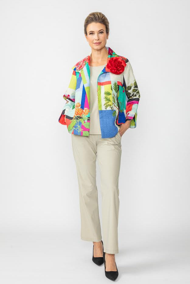 IC Collection Multi Print Open Jacket | Unique Apparel USA