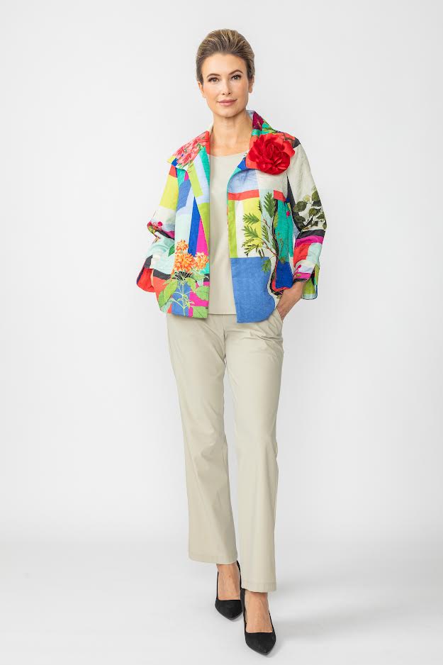 IC Collection Multi Print Open Jacket-7049J