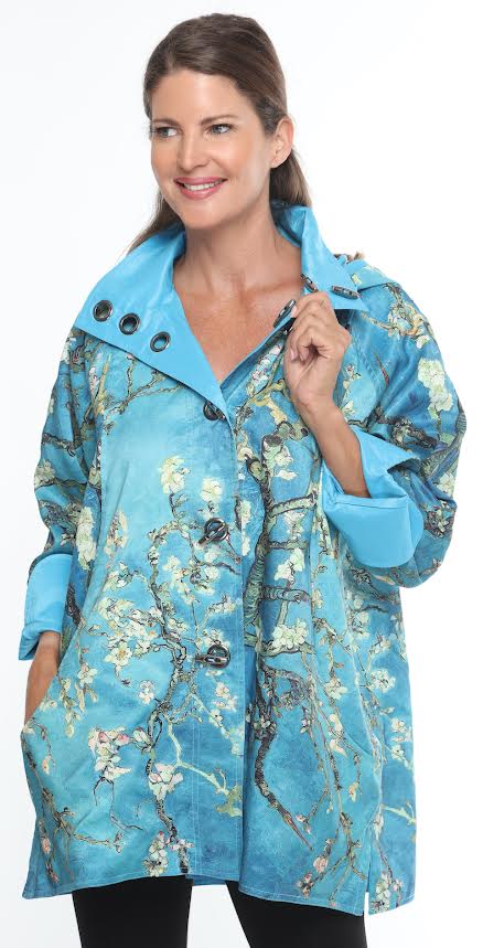 Ooprea Almond Flower Van Gogh Reversible Raincoat-J2239RW-5