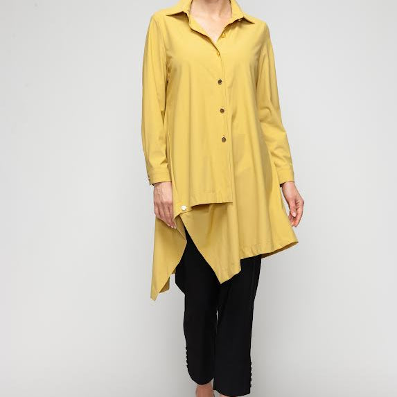 IC Collection Asymmetric Hem Shirt with Classic Collar-7513B-DUP2
