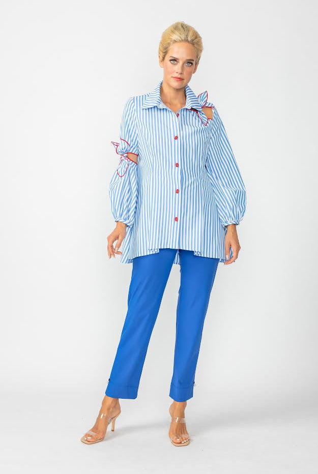 Open Shoulder Ribbon Blouse 6426B | Unique Apparel USA