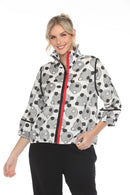 Moonlight Circle Print Zip Jacket-3975