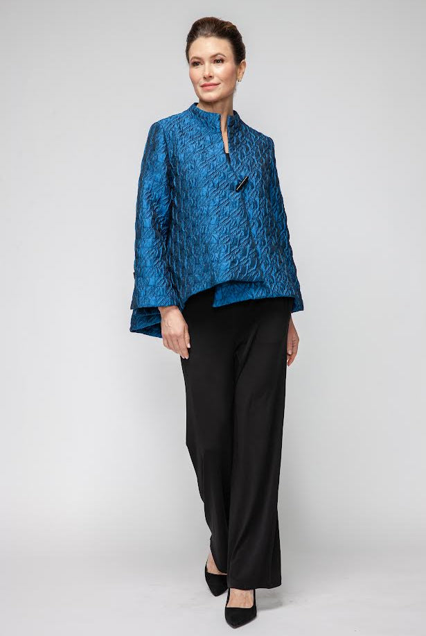 IC Collection Crinkle Texture One Button Jacket | Unique Apparel USA