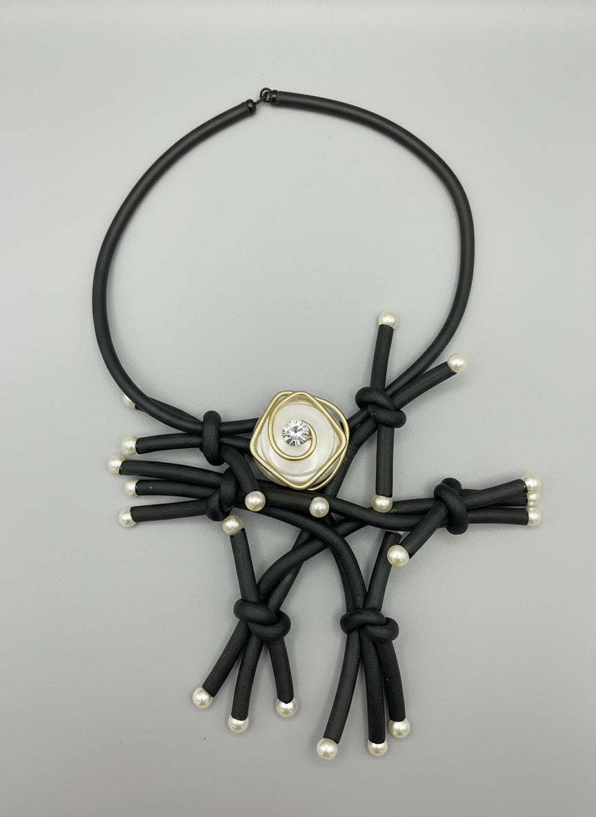 Jeff Lieb Contemporary Pearl Edge Necklace-22304