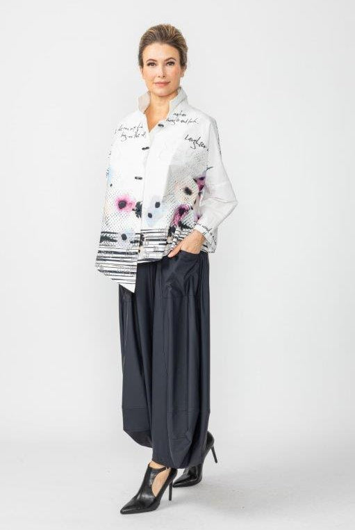 Asymmetrical Love Print Blouse 7251B | Unique Apparel USA