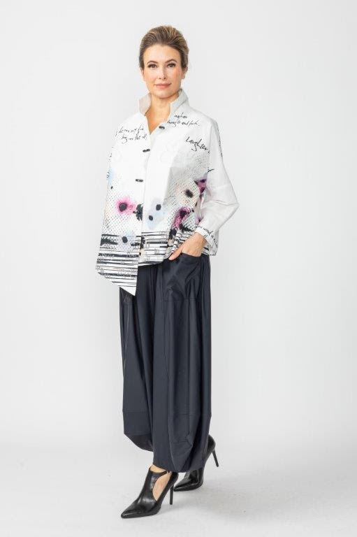 Asymmetrical Love Print Blouse 7251B