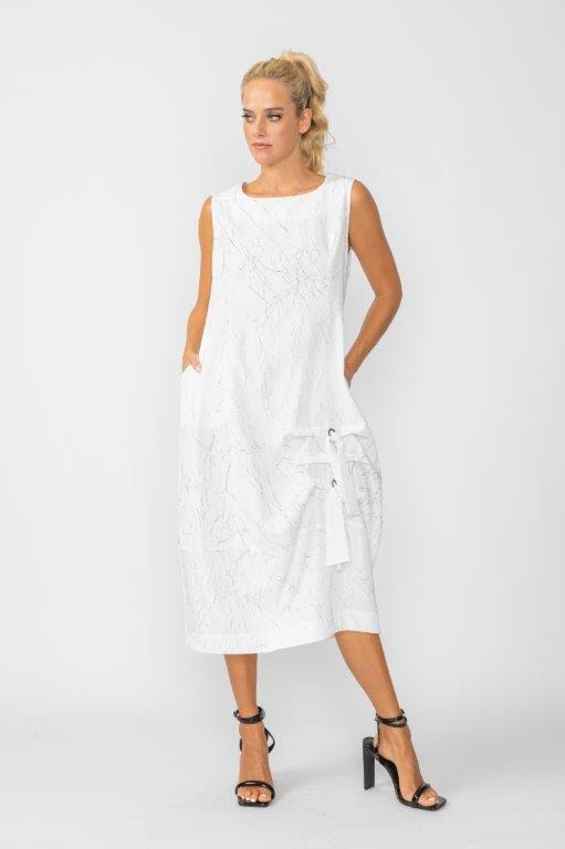 Crackle Bubble Hem Dress-6870D