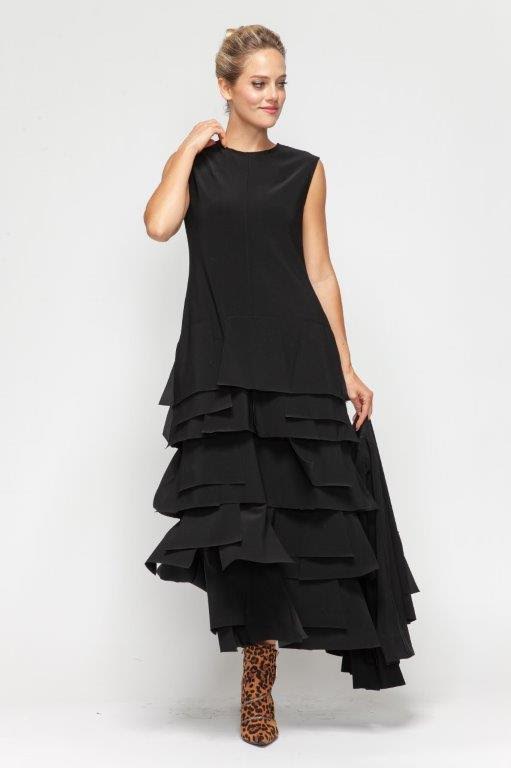 IC Collection-Ruffle Dress-7236D