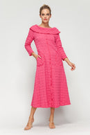 IC Collection Puckered Off Shoulder Dress-7090D