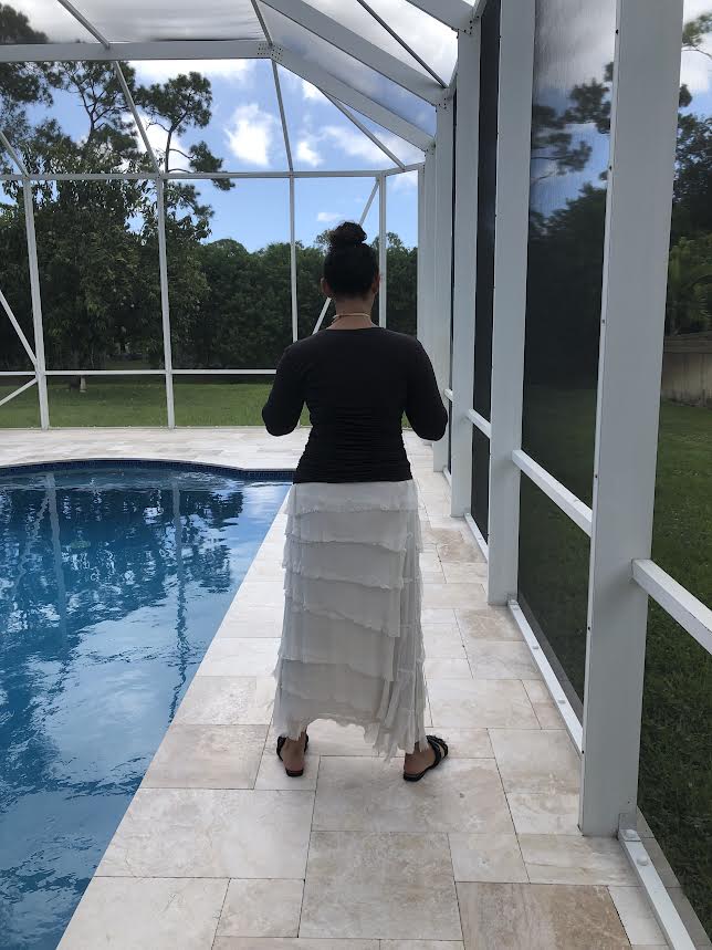 Liabella Beige Hand-Dyed Silk Skirt-2272