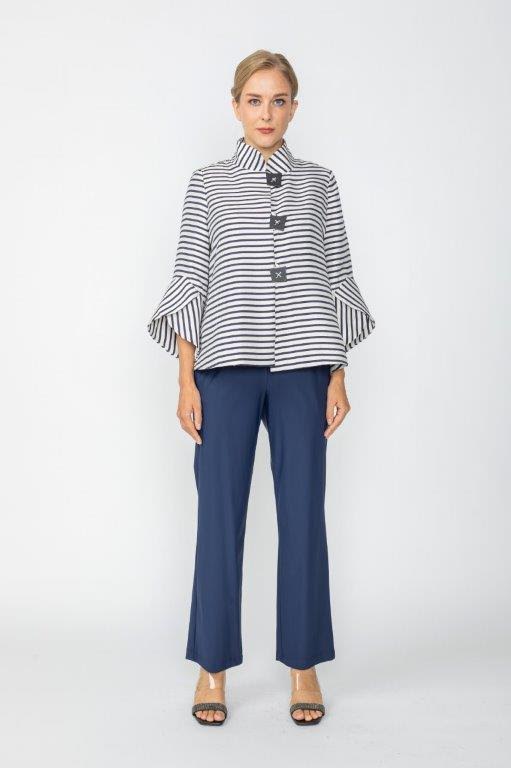 IC Collection Marine Strip A-Line Jacket-IC-6272J