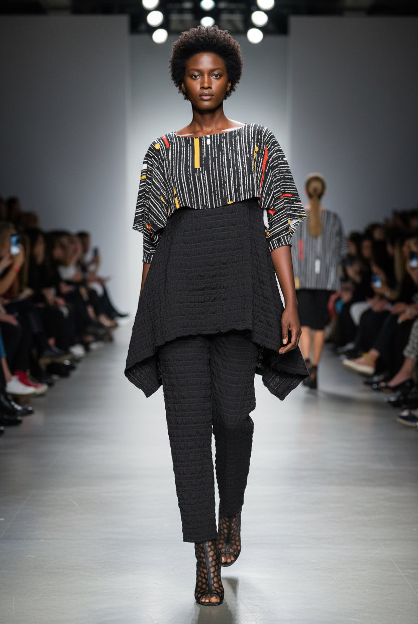 IC Collection Black and Multicolor Patterned Tunic Top | Unique Apparel USA