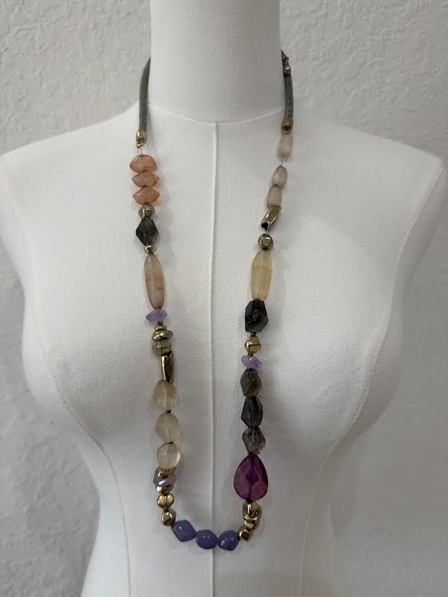 Multicolor Gemstone Beaded Necklace-N2090