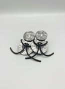 Jeff Lieb Textured Silver and Black Drop Earrings-33891