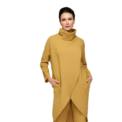 IC Collection Twisted Collar Crossover Top-7133T