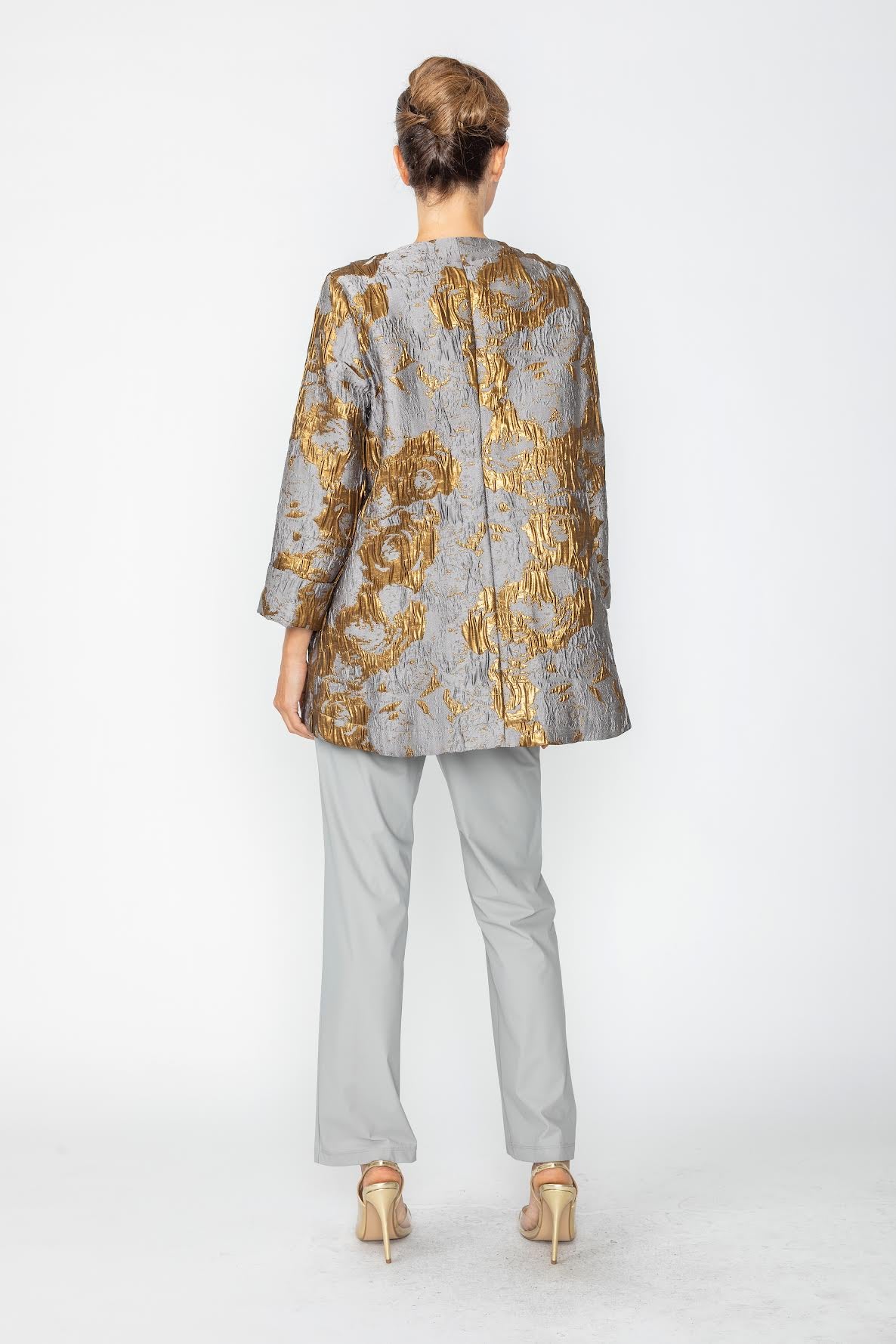 IC Collection Silver-Gold Textured Tunic-7540J