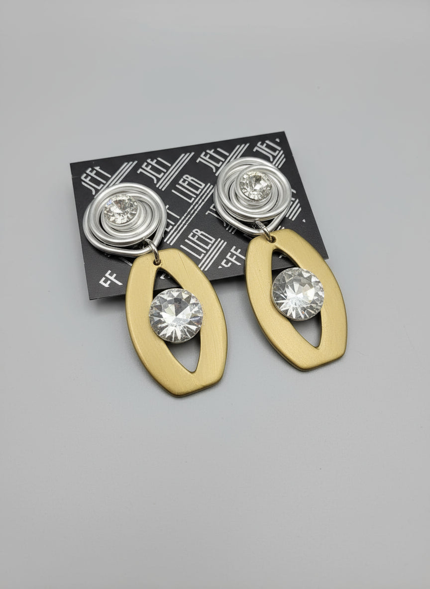 Jeff Lieb Modern Crystal Drop Earrings-34171