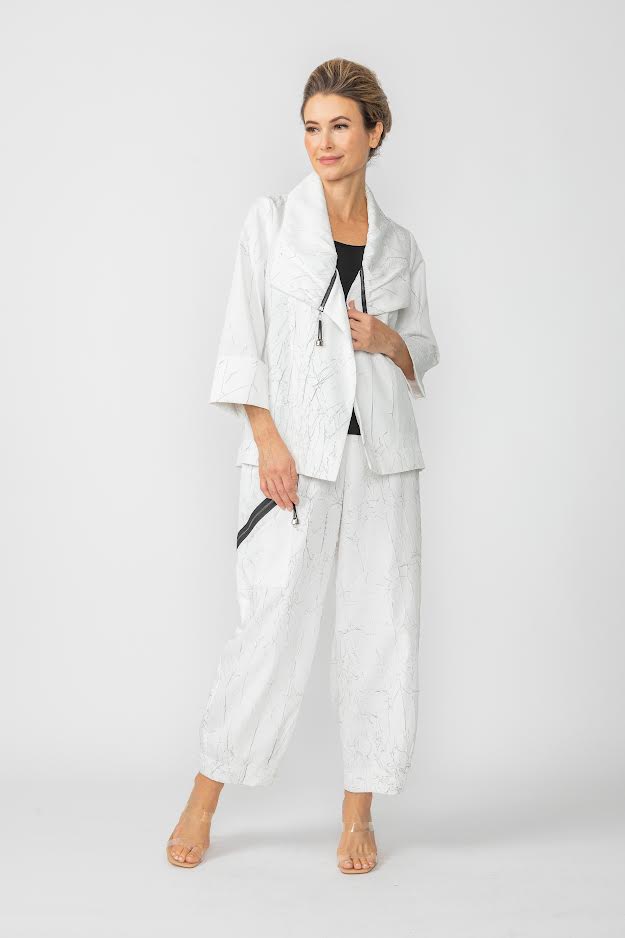 IC Collection Detail Crackle Zip Jacket-6793J