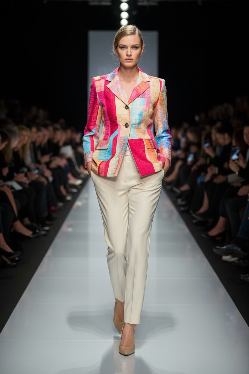 IC Collection Abstract Button-Front Jacket-C1039JB