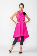 Cowl Neck Sleeveless Drape Top-7056D-DUP