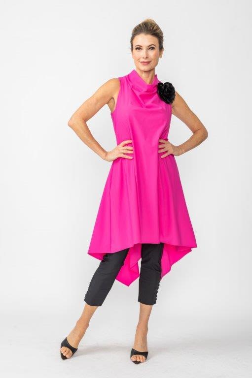 Cowl Neck Sleeveless Drape Top-7056D-DUP