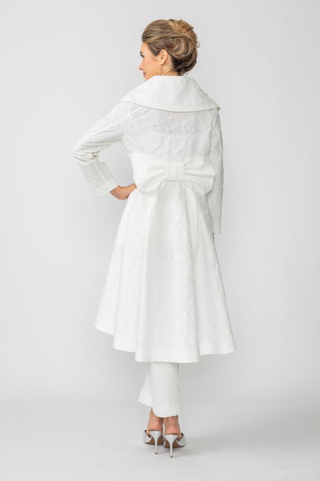 Shaw Collar High & Low Jacket-6466J-WHITE