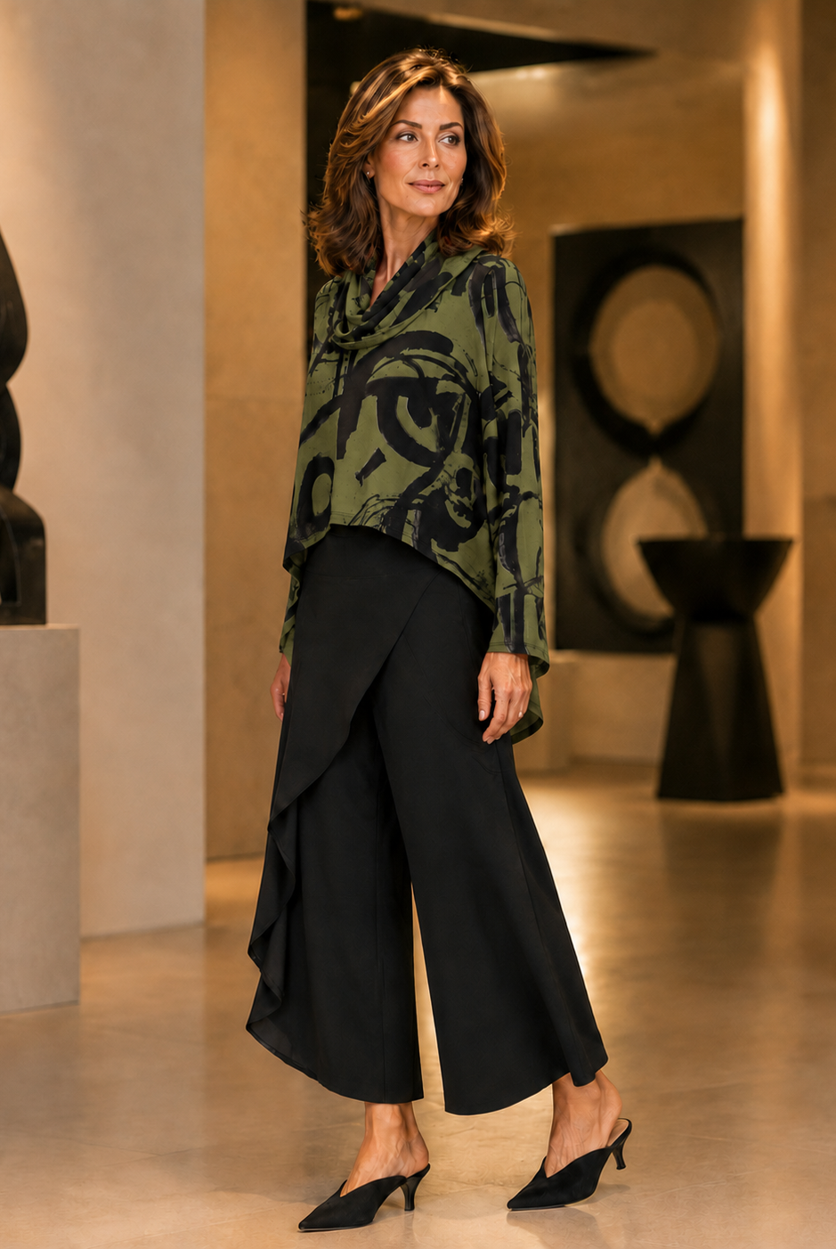 By JJ Layered Wide Pant-IT-134B, view 4