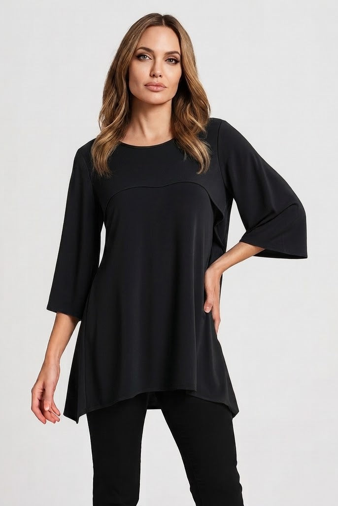 By JJ Layered Wrinkle-Free Solid Tunic-IT-202, view 3