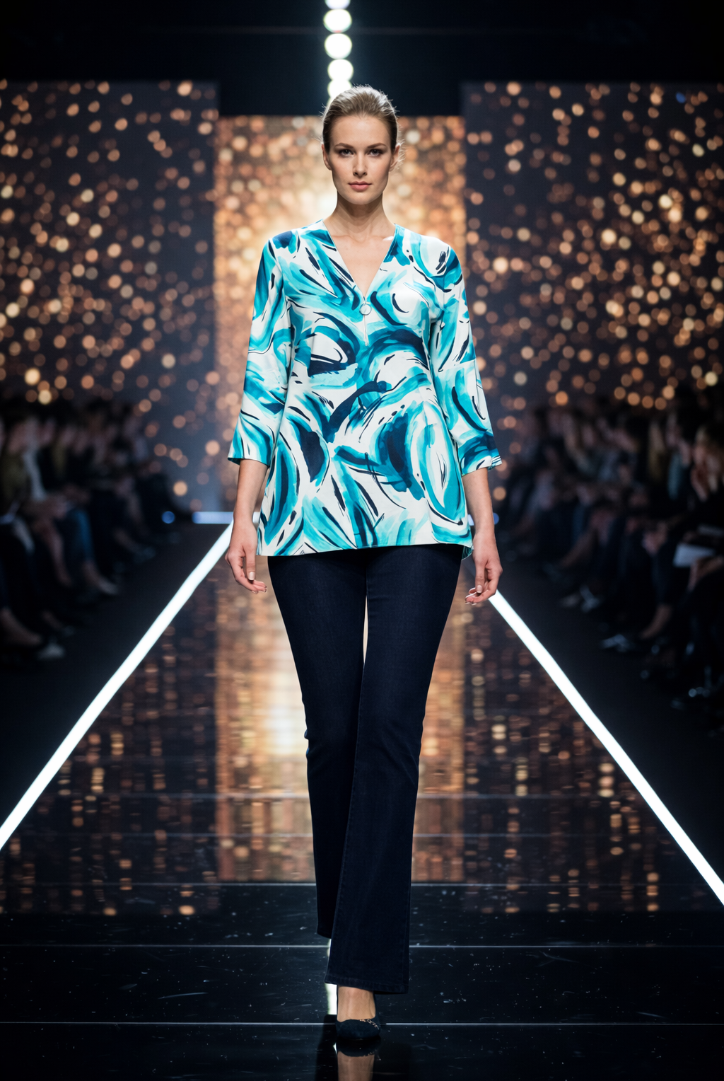 Joseph Ribkoff Woven Abstract Print Boxy Tunic | Unique Apparel USA