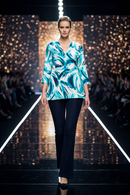 Joseph Ribkoff Woven Abstract Print Boxy Tunic-261284