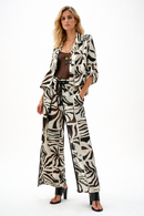 Joseph Ribkoff Woven Gauze Tropical Print Wide Leg Pants-262056