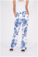 M-Made in Italy Linen White Combo Pant-11042U