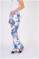 M-Made in Italy Linen White Combo Pant-11042U