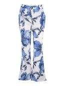 M-Made in Italy Linen White Combo Pant-11042U