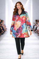 Oopera Paint Swirl Wearable Art Rain Jacket-J4240RW-1