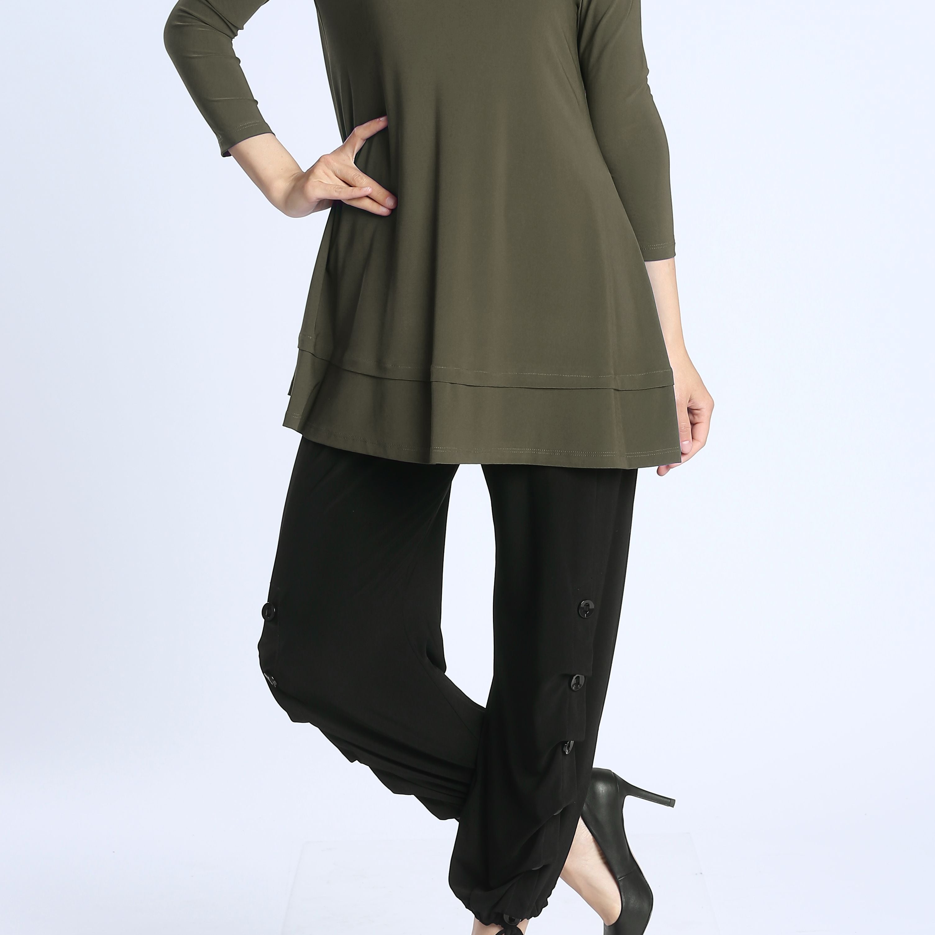 IC Collection Solid Round Neck Tunic-IC-1484T