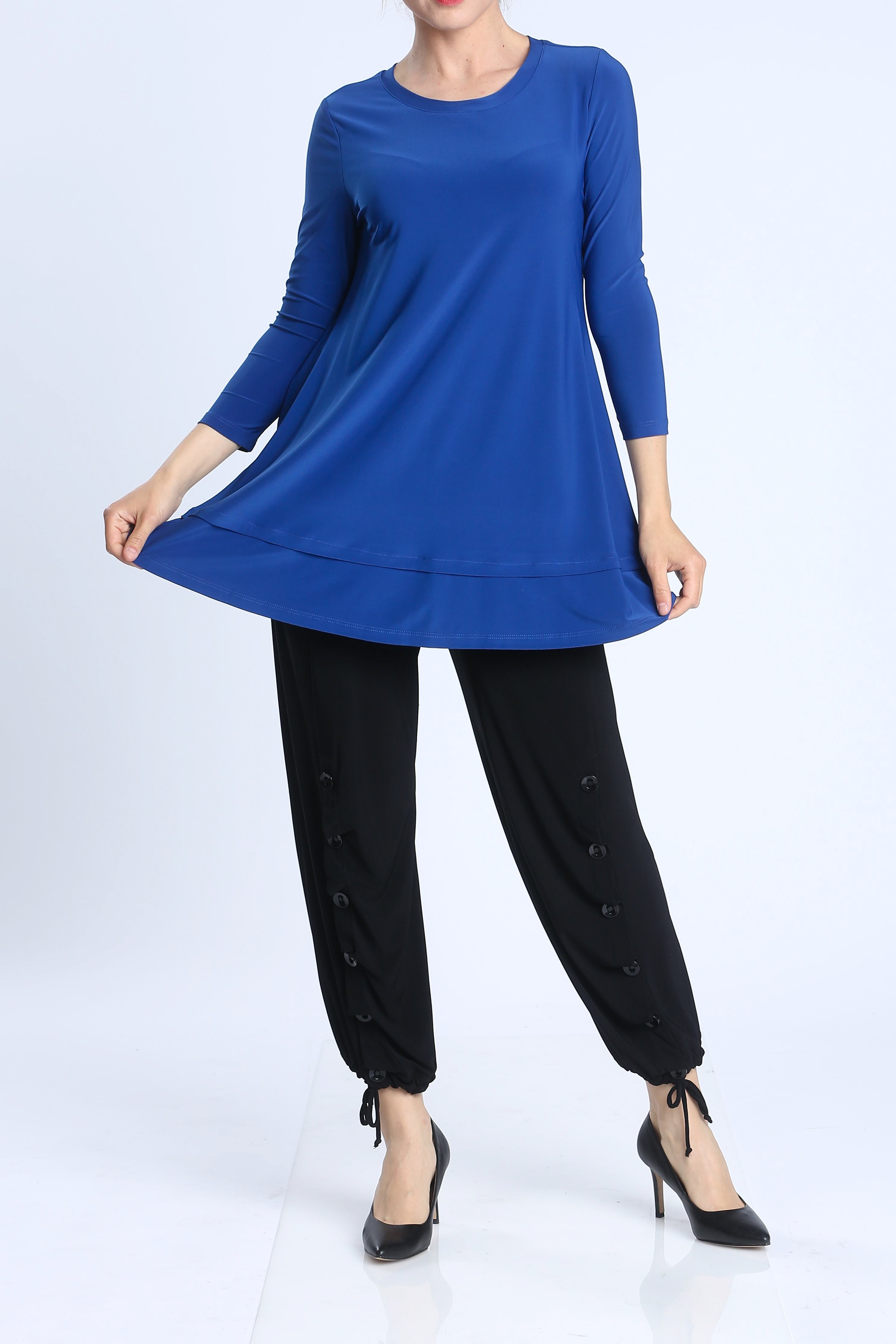 IC Collection Solid Round Neck Tunic-IC-1484T