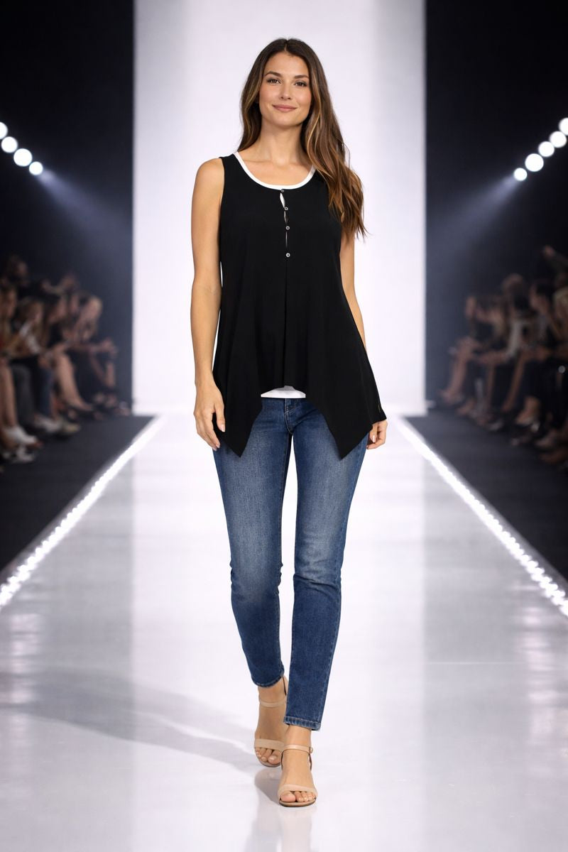 By JJ Faux Button-Up Popover Vest- IT-175