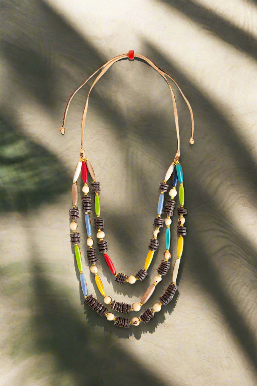 Tagua Handmade Phoebe Necklace-LC396-MULTI