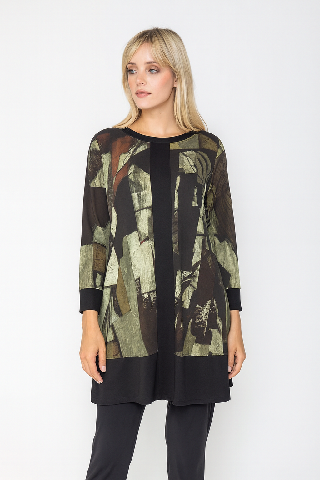 IC Collection Abstract Art Color Block Tunic-IC-5447T