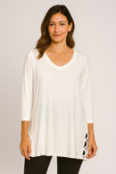 By JJ V-Neck 3/4 Sleeve Top-IT-146