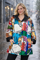 Oopera Reversible "Cubism Art"Raincoat-J5241RW-1