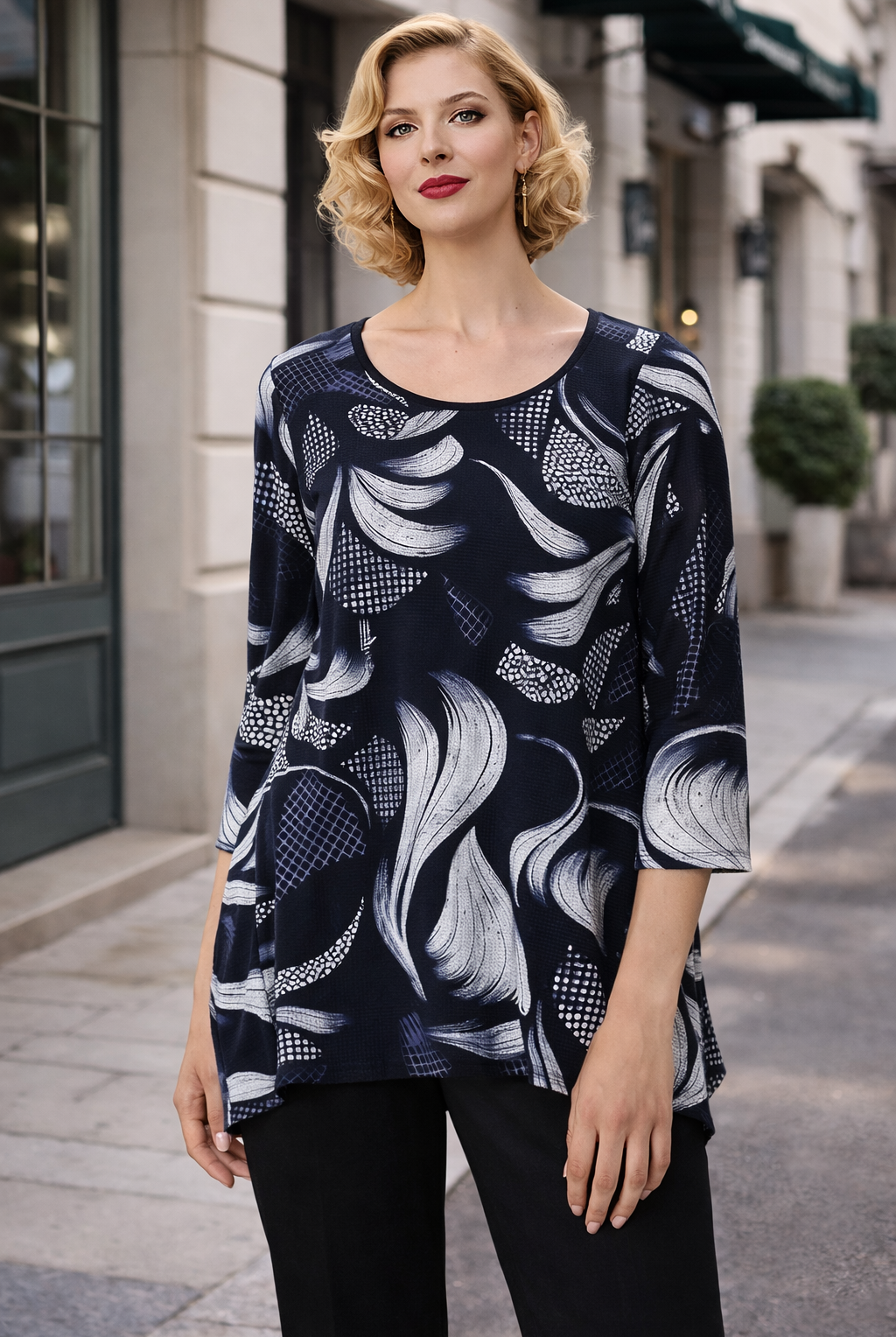 Joseph Ribkoff Printed Two-Piece Tunic | Unique Apparel USA