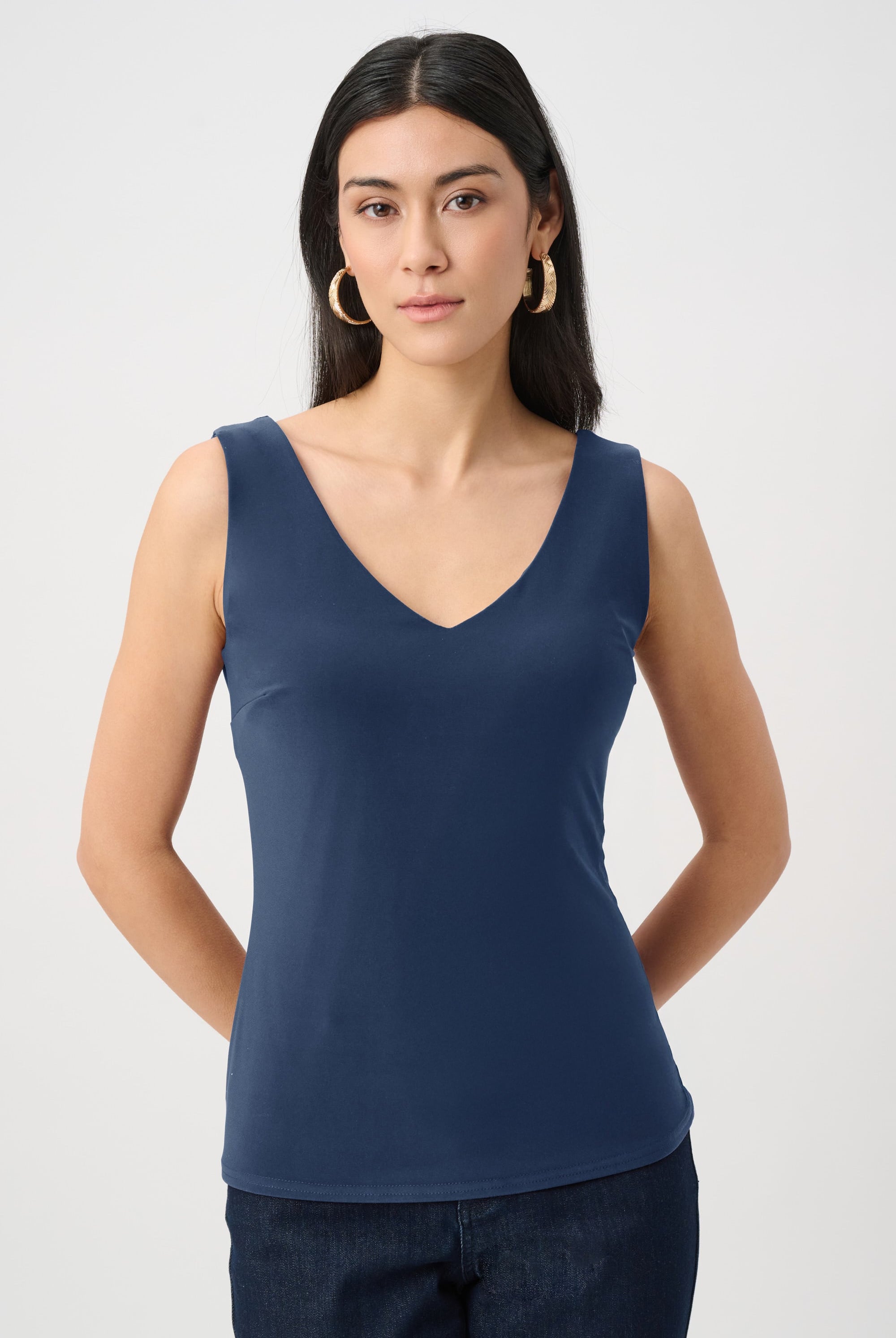 Joseph Ribkoff Classic V-neckline Cami in Indigo (full)