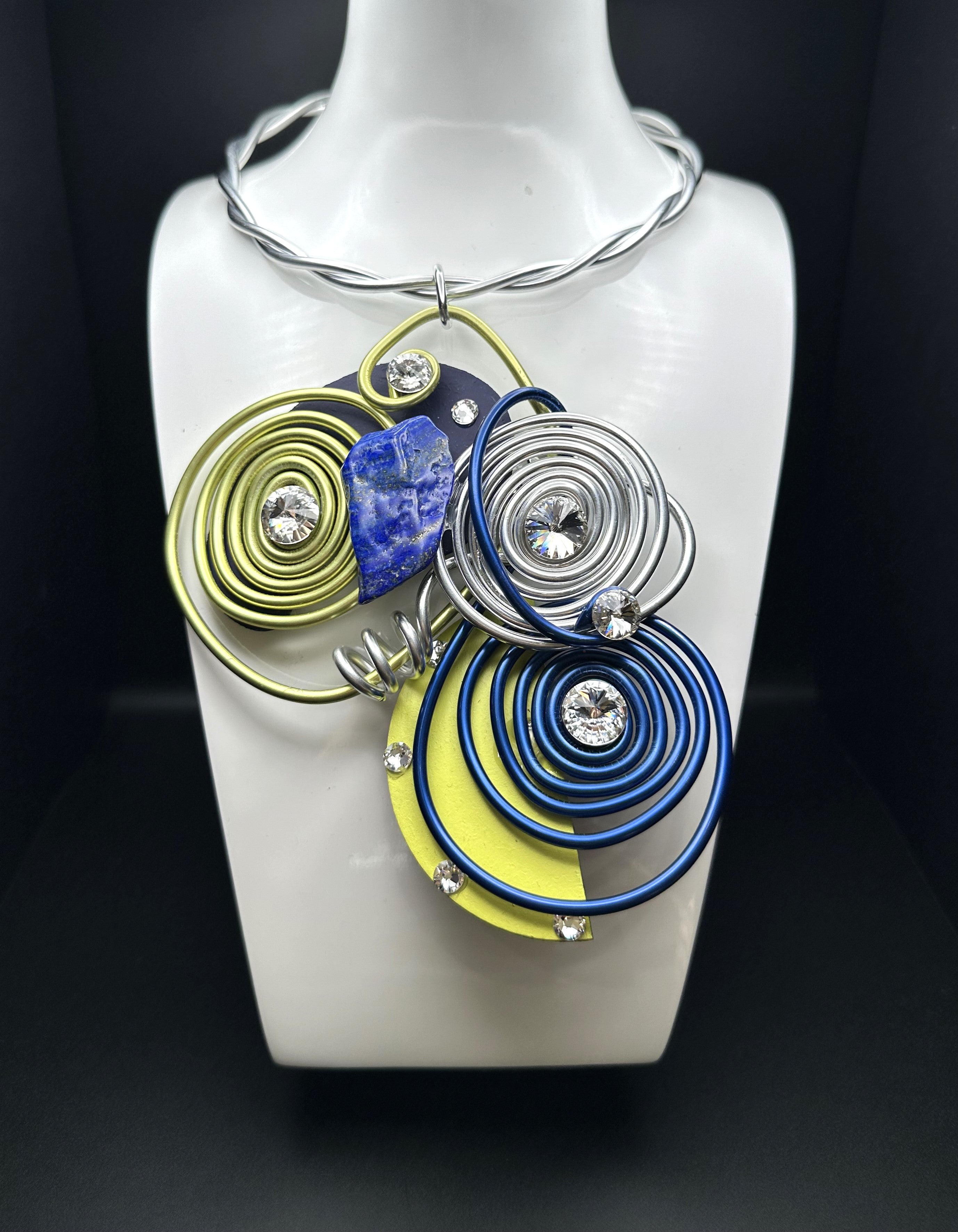 Jeff Lieb Blue Lime Necklace-JL-20690