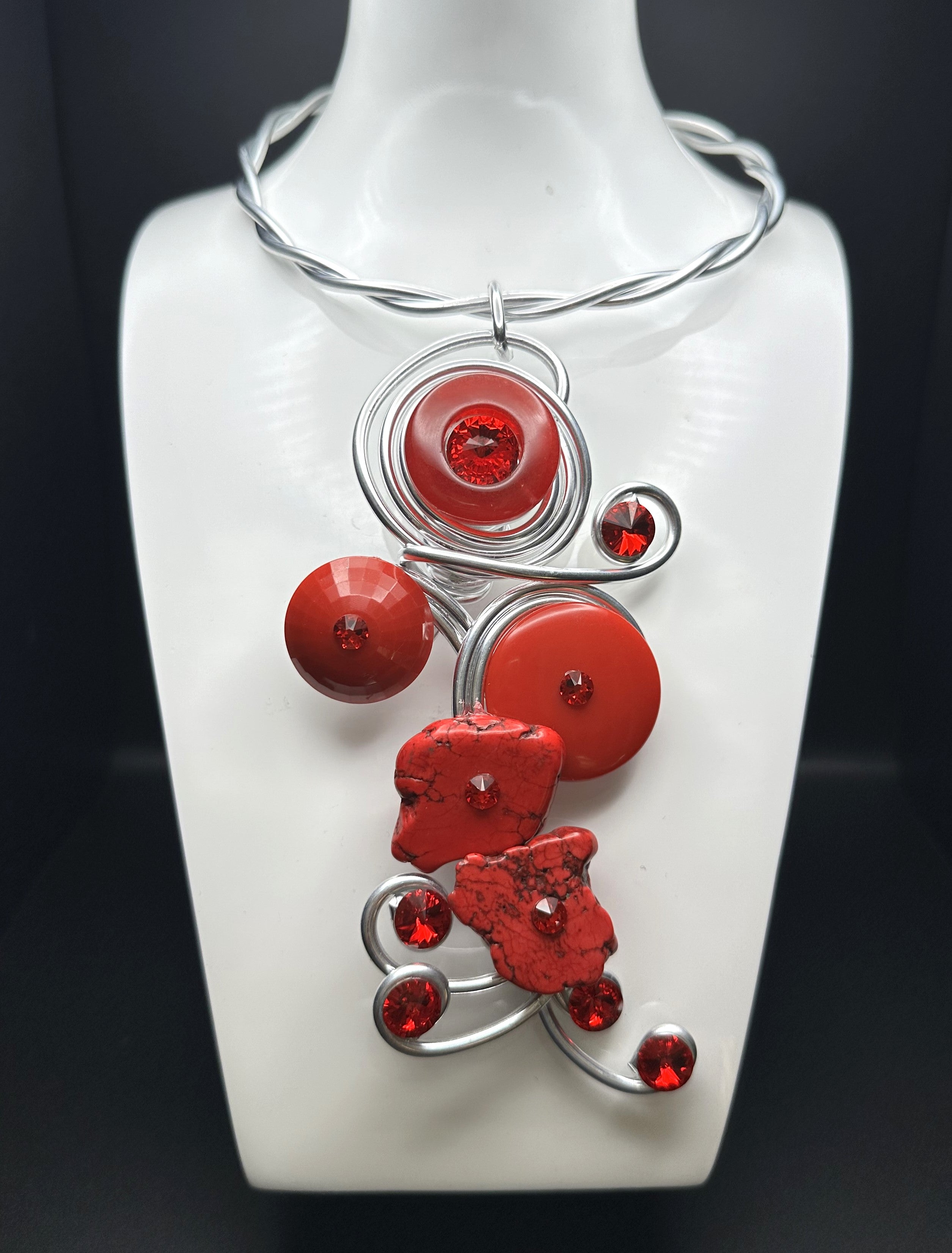 Jeff Lieb Red Ruby Necklace-JL-20923