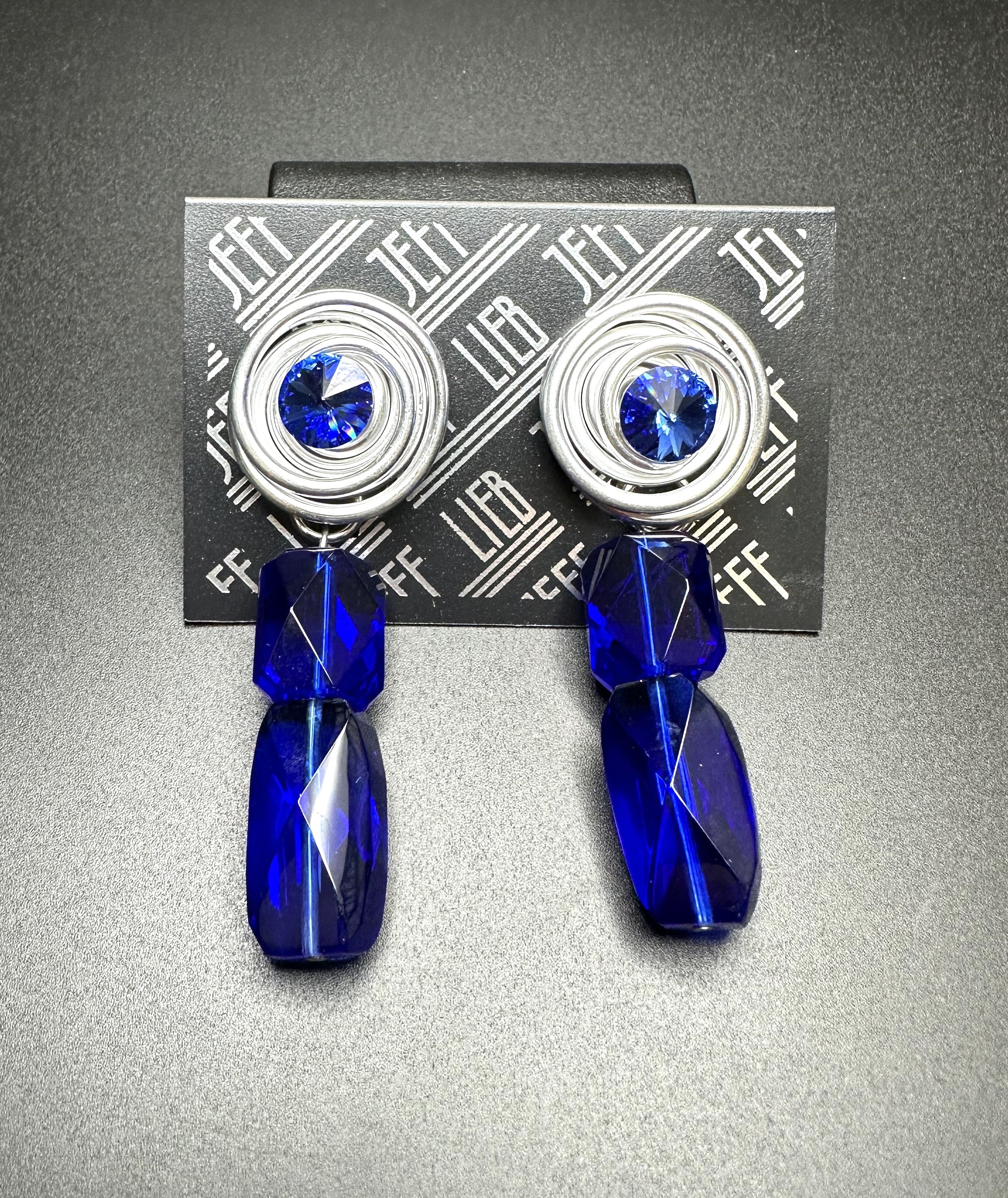 Jeff Lieb Deep Blue Hanging Earring-JL-21003