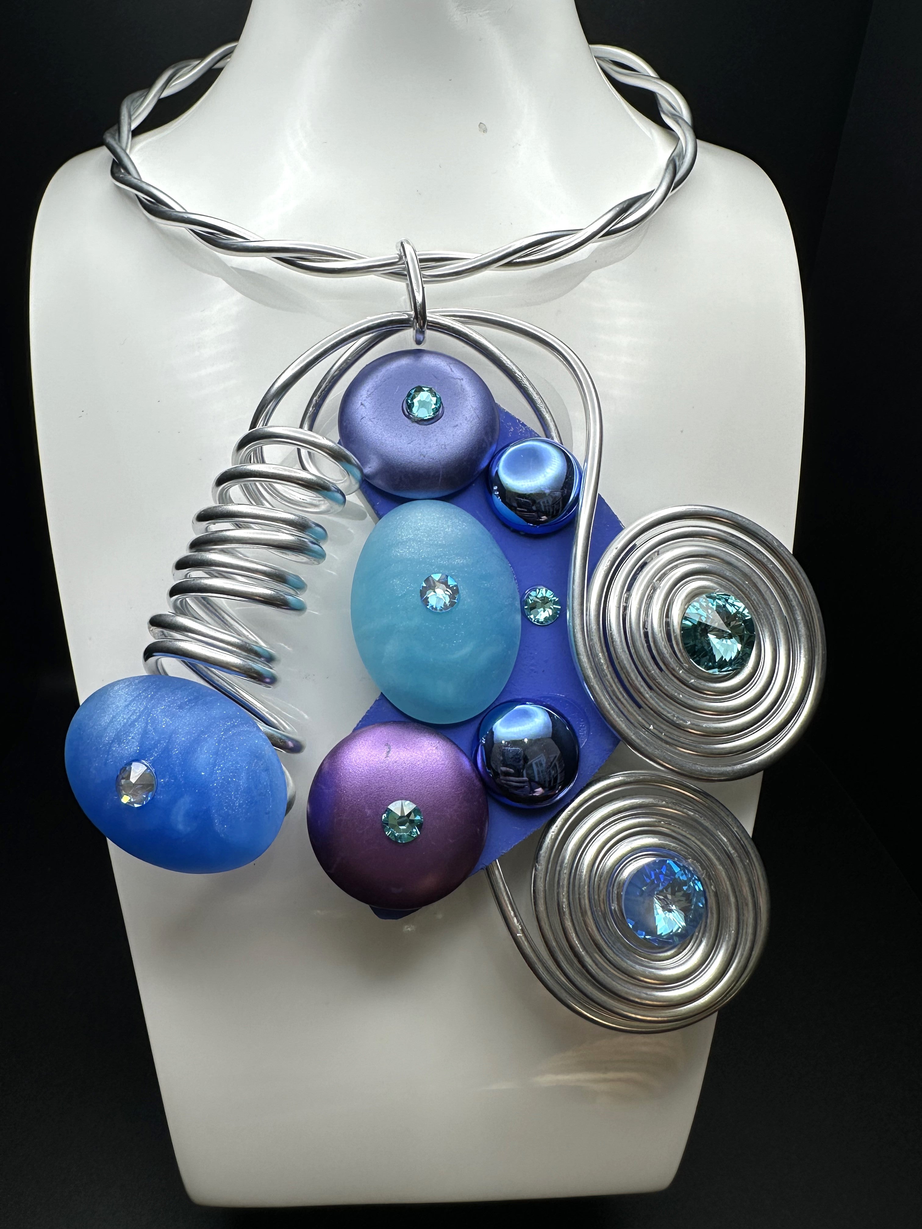 Jeff Lieb Aqua Necklace-JL-21267